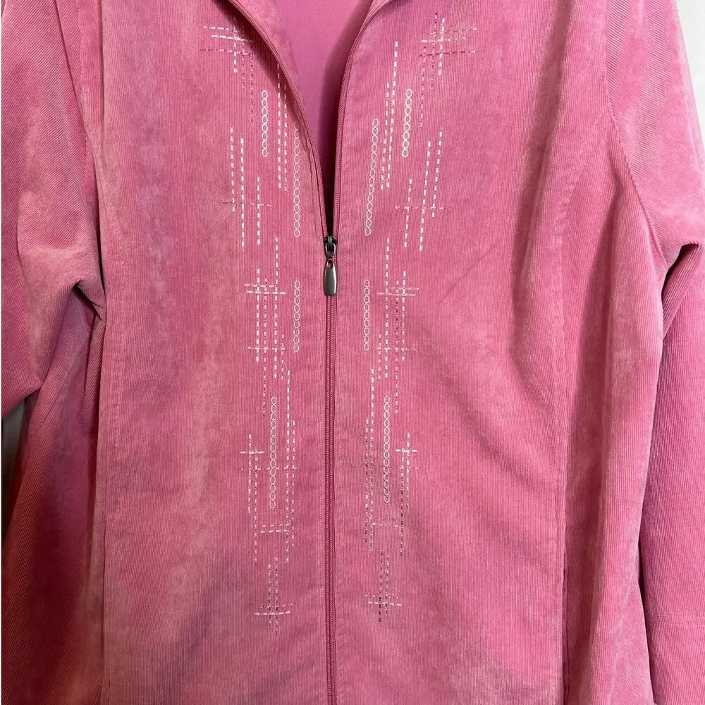 Allison Daley Pink Corduroy Jacket Women's Size 2X‎